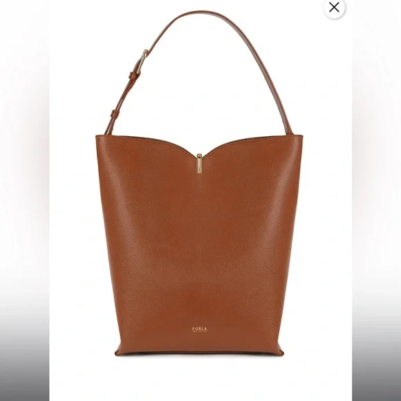 Furla Cognac Ribbon M Hobo Bag, RTR - Picture 1 of 10